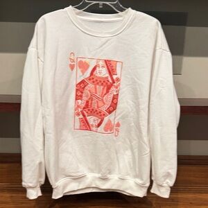 White Queen of Hearts Sweatshirt